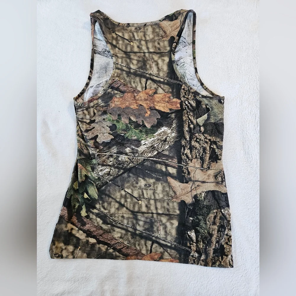 GWG Girls with Guns womens 2x Mossy Oak camo with gold logo sleeveless tank - Picture 5 of 6
